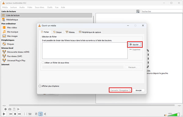 Ajouter le fichier MP4 HEVC