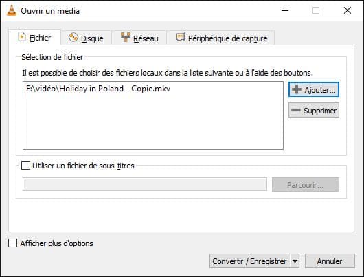 VLC - Ajouter MKV