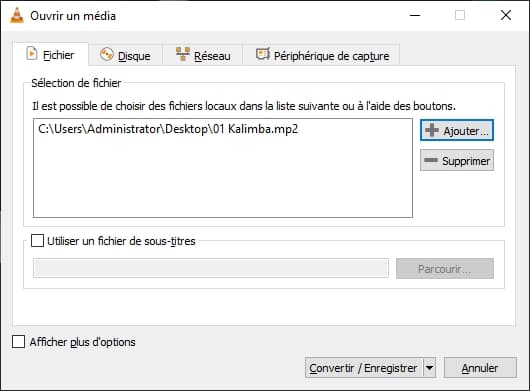 Ajouter MP2 dans VLC
