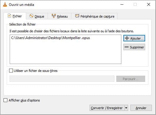 Ajouter OPUS dans VLC