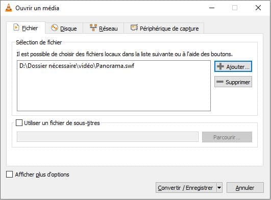 Ajouter SWF dans VLC