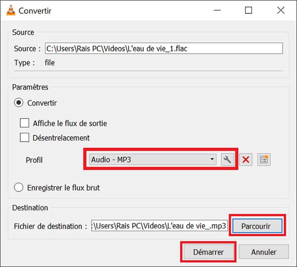 Convertir FLAC en MP3 avec VLC