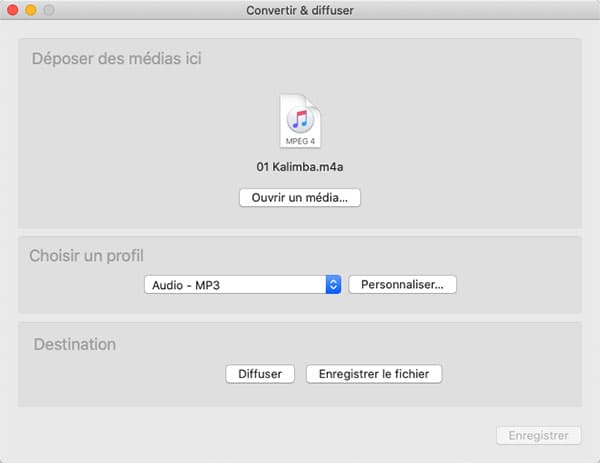 Convertir M4A en MP3 sur Mac avec VLC
