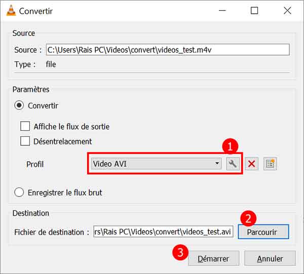 Convertir M4V en AVI avec VLC