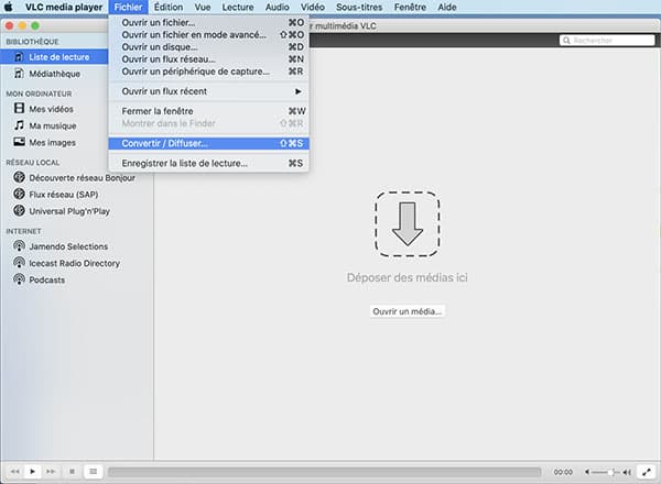 Ajouter des fichiers dans VLC sur Mac