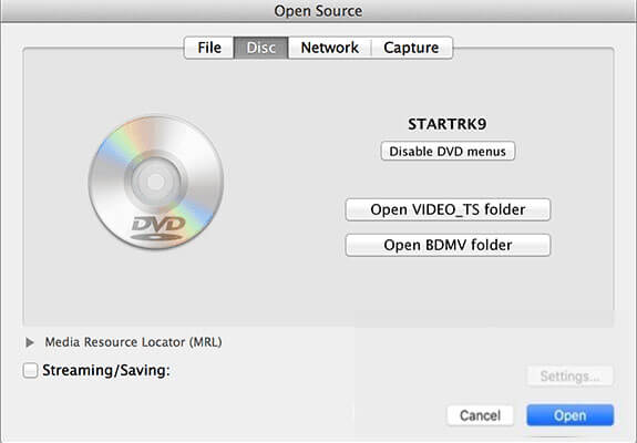 Charger DVD sur VLC