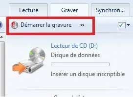 Démarrer la gravure DVD