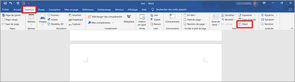 Insérer PDF dans Word en tant qu'objet