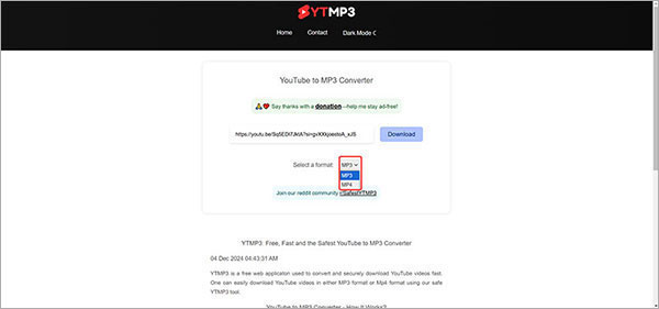 Télécharger la musique YouTube avec YTMP3