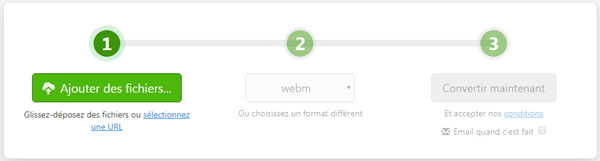 Convertir MP4 en WebM sur Zamzar