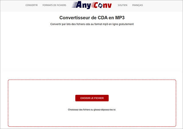Convertir CDA en MP3 avec AnyConv